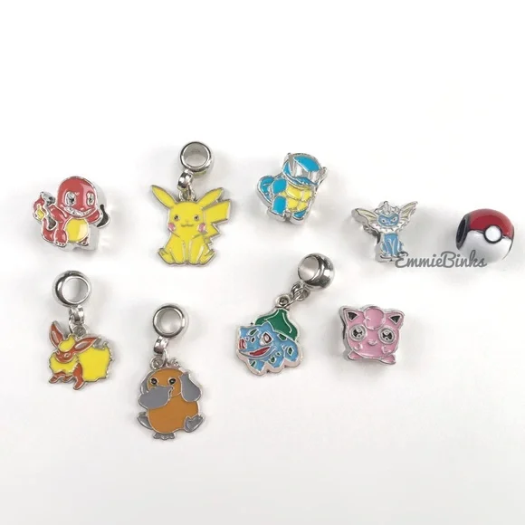 ✨3for$38 New 9 Charm Pokémon Character Silver Enamel Charm Bracelet ~ Pokémon - Picture 10 of 14